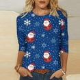 thumbnail image 2 of Nmnitkp Long Sleeve Shirts for Women Merry Christmas Old Men Shirts for Women 3/4 Sleeve Raglan Baseball Tee Funny Festival Tops & Soft and Comfortable Fall Blouses for Women 2025(Plus Size), 2 of 5
