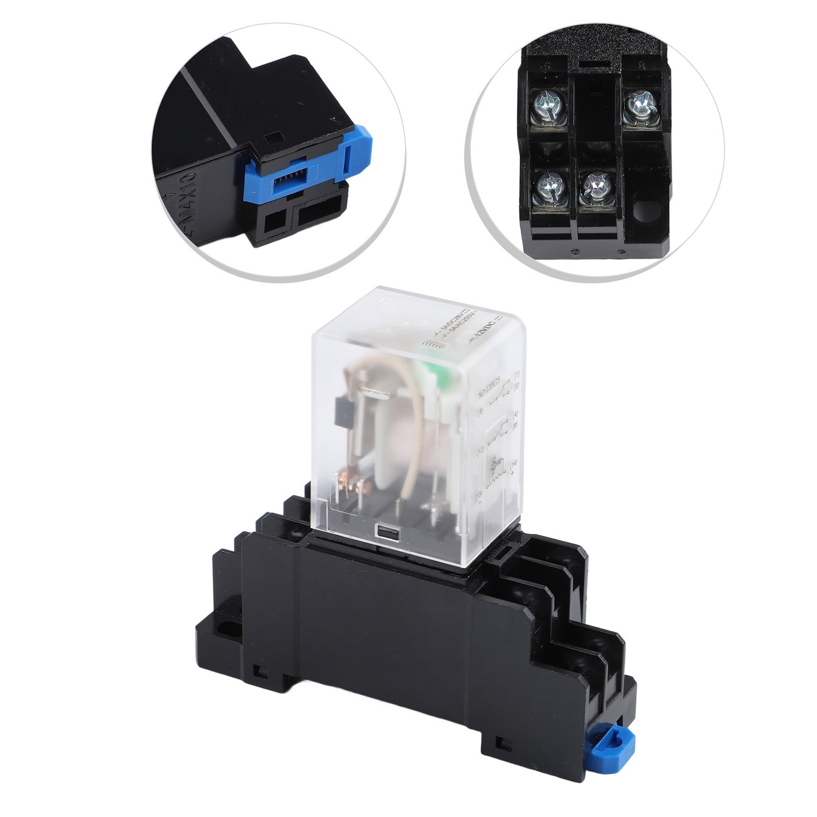 3PC DC 12V Coil 8Pin DPDT 35mm DIN Rail Electromagnetic Power Relay + Socket