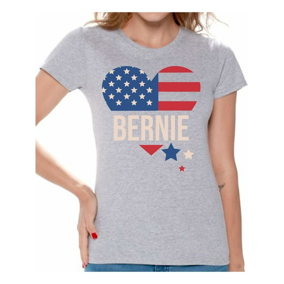 Awkward Styles Bernie T-Shirt USA Flag Patriotic T Shirts for Women Bernie Sanders Tee