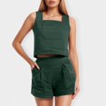 thumbnail image 2 of MKLEKYY Pantalones Cortos Deportivos Para Mujer Conjuntos De 2 Piezas Para Mujer Conjuntos A Juego Pantalones Cortos De Dos Piezas Tops Cortos Conjunto De Ropa De Moda, 2 of 5