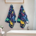 thumbnail image 4 of Coolnut Dinosaur Soft Hand Towels, 2 PcsAbsorbent Bath Towel Decorative Fingertip Towels for Bathroom Gym Spa Hotel Beach Swimming Pool,14.4"x 28.3", 4 of 6