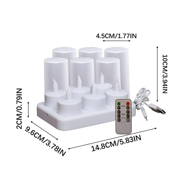 Bwiyojiz Home Decor Count 6pcs Rechargeable Tea Lights Flameless Candles with Remote LED Timer Battery Operated for Centerpiece Table Decorations, Gifts for Yourself
