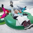 thumbnail image 3 of WJCA Heavy-Duty Snow Tube for Adults with Secure Handles, Smooth Gliding Winter Sled for Outdoor Fun, Emerald Green Design, 3 of 4