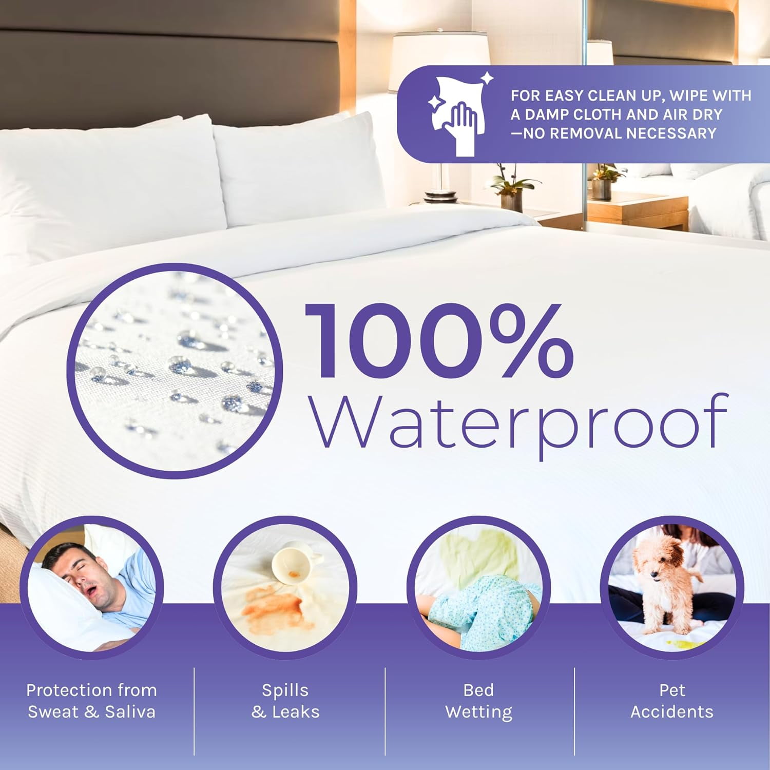 Hygea Natural Mattress Cover 6 Gauge Waterproof Mattress Protector Durable Vinyl Box Spring Cover, XL Twin