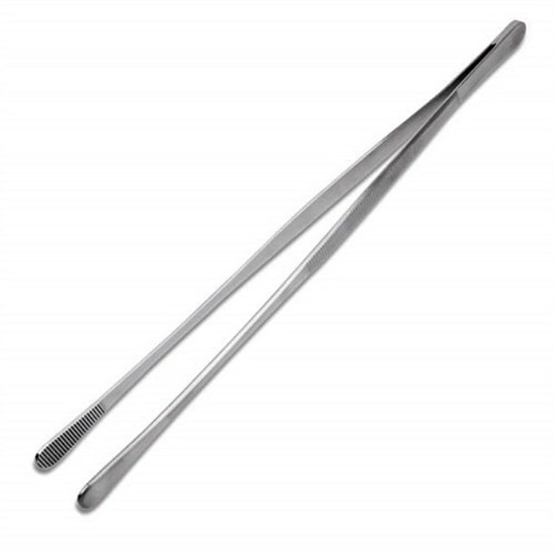 rivoean 12-inch tweezer tongs,extra-long stainless steel tweezers tongs ...