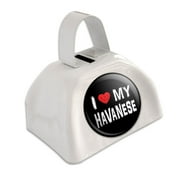 I Love My Havanese Stylish White Cowbell Cow Bell