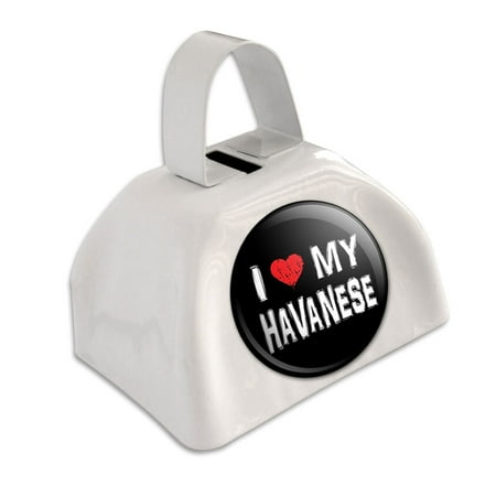 I Love My Havanese Stylish White Cowbell Cow Bell