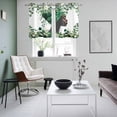 thumbnail image 3 of Sage Green Black Women Kitchen Curtains Window Panels, Spring Eucalyptus Leaves Insulated Window Treatment Curtain, Grommet Curtains for Bedroom/Living Room/Bathroom, 2 Piece 27.5"Wx39"L, 3 of 8