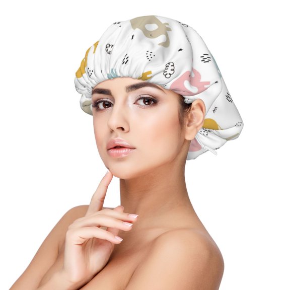 Kdxio Little Elephant Pattern Satin Bonnet Silk Bonnet Hair Bonnet for Sleeping Hair Bonnets for Women Curly Natural Hair