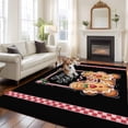 thumbnail image 2 of Area Rug for Living Room, Christmas Gingerbread Non-Slip Indoor Large Carpet for Bedroom/Dining Room, Xmas Berry Black Checkered Washable Low-Profile Rectangle Floor Runner Rugs - 5 x 7 Ft, 2 of 8