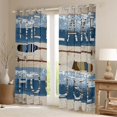 thumbnail image 2 of Feelyou Rustic Boat Paddle Blackout Curtains Set of 2 (52x84 Each), Western Lodge Cabin Window Curtains, Countryside Cabin Curtains and Drapes, Window Curtains Bedroom Decor, 2 of 6