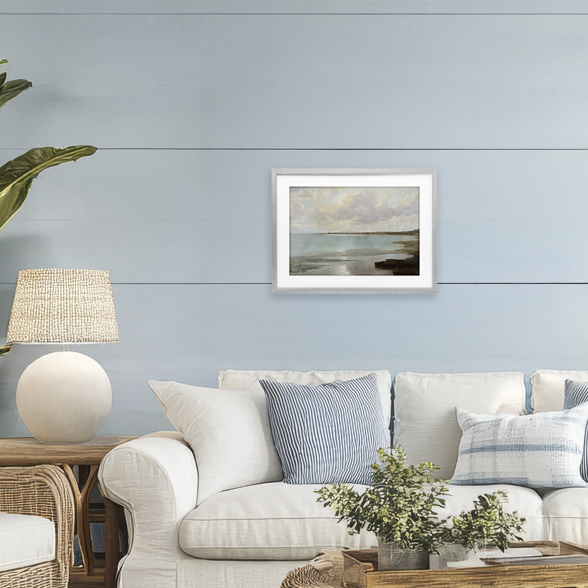 Stupell Industries At The Shore Horizon Gray Framed Print Under Glass, design by Christy McKee