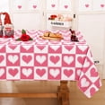 thumbnail image 2 of Valentines Day Tablecloth Square 55x55 Inch, Red Gingham Tablecloth, Love Hearts Table Cloth, Waterproof Table Cover for Valentine''s Day Party Kitchen Dining Room Holiday Decor, Red, 2 of 6