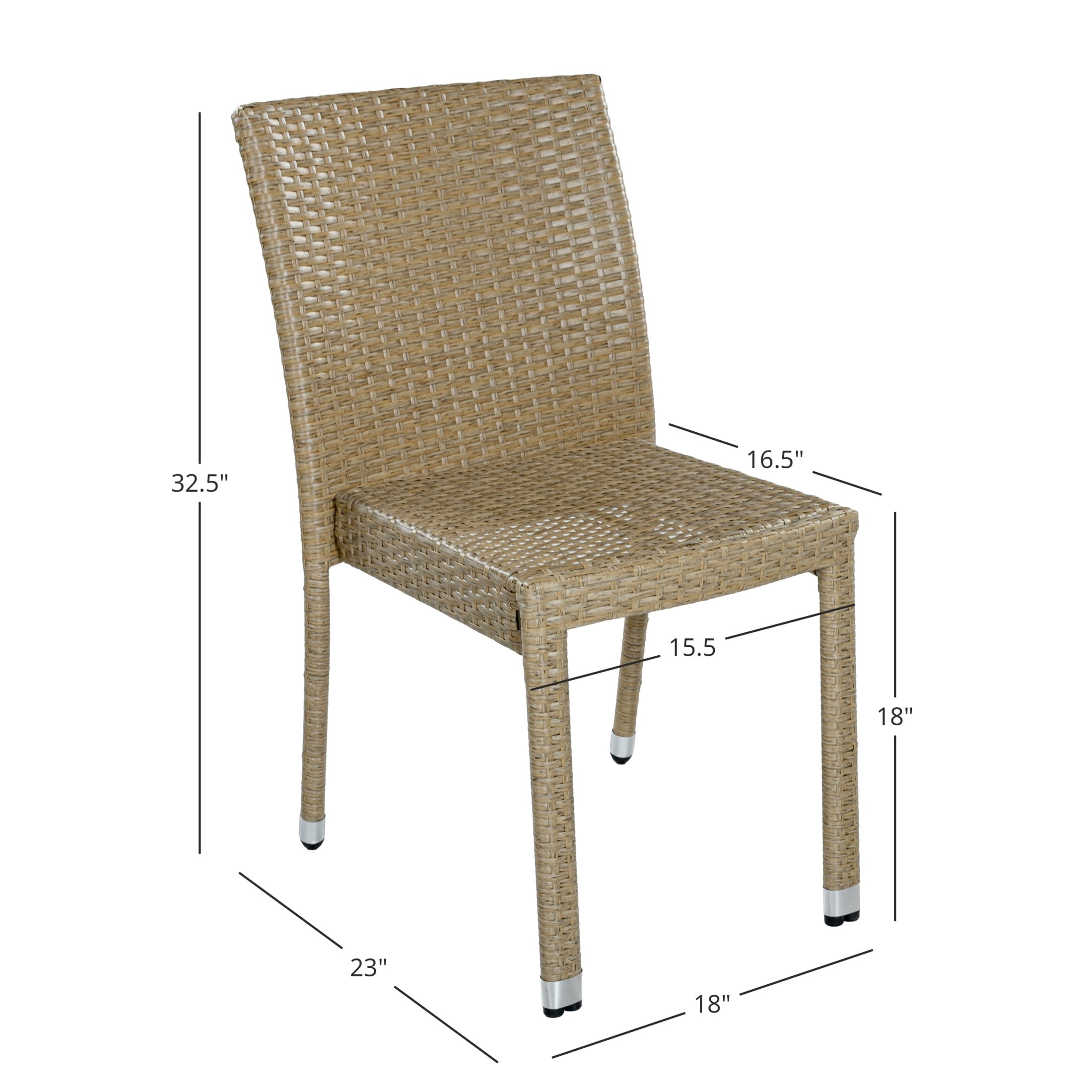 Christopher Knight Home Outdoor Handwoven Wicker Armless Dining Chairs, Natural, Set of 4