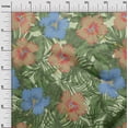thumbnail image 3 of oneOone Rayon Green Fabric Tropical Hibiscus Floral Quilting Supplies Print Sewing Fabric By The Yard 56 Inch Wide, 3 of 4