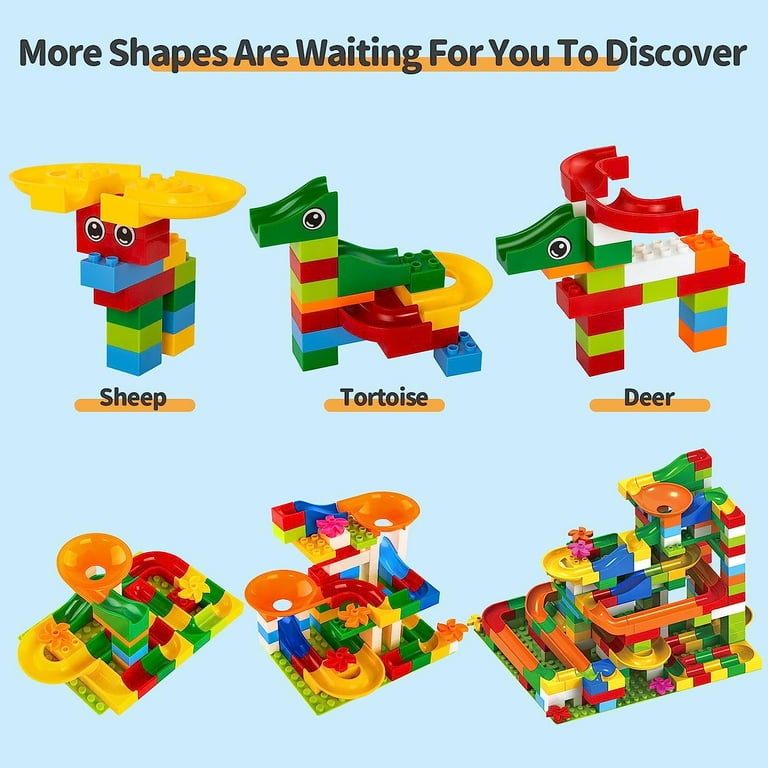 176Pcs Big Blocks for Kids 3 10 Years Marble Run Toy Set