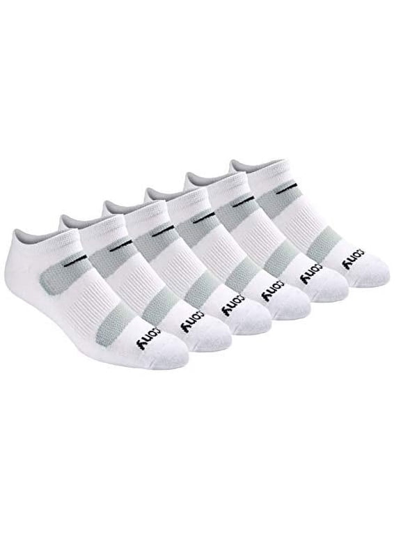 Men's Multi-Pack Mesh Ventilating Comfort Fit Performance No-Show Socks, White (6 Pairs), Shoe Size: 15-17