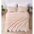 thumbnail image 4 of Chezmoi Collection Bethany 3-Piece Blush Queen Size Blanket Set Quilted Floral Sherpa Reversible Washed Microfiber Coverlet Bedspread Set, 4 of 8