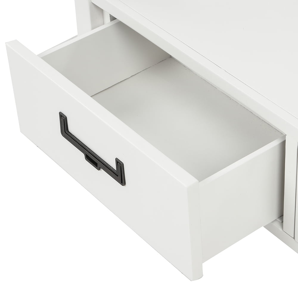 Lowestbest 36" Farmhouse Console Table, Solid Wood Sofa Table with Two Bottom Drawers, Narrow Side Cabinet for Entryway, White Lowestbest 36" Farmhouse Console Table, Solid Wood Sofa Table with Two Bottom Drawers, Narrow Side Cabinet for Entryway, White