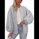 thumbnail image 1 of Sudaderas Oversize con Cremallera para Mujer, Moda de Otoño, Abrigos Casuales de Larga, Conjuntos de Invierno. Gris L, 1 of 10