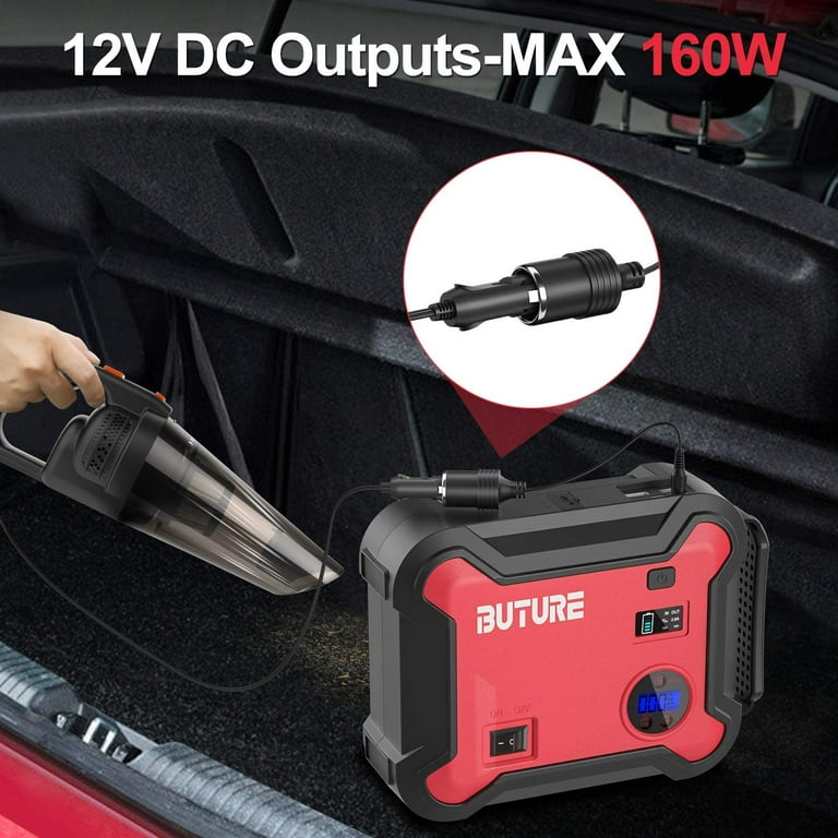 BUTURE Portable Car Jump Starter with Air Compressor 150PSI 2500A 23800mAh  Battery Booster Pack All Gas/8.0L Diesel Digital Tire Inflator Fast Battery