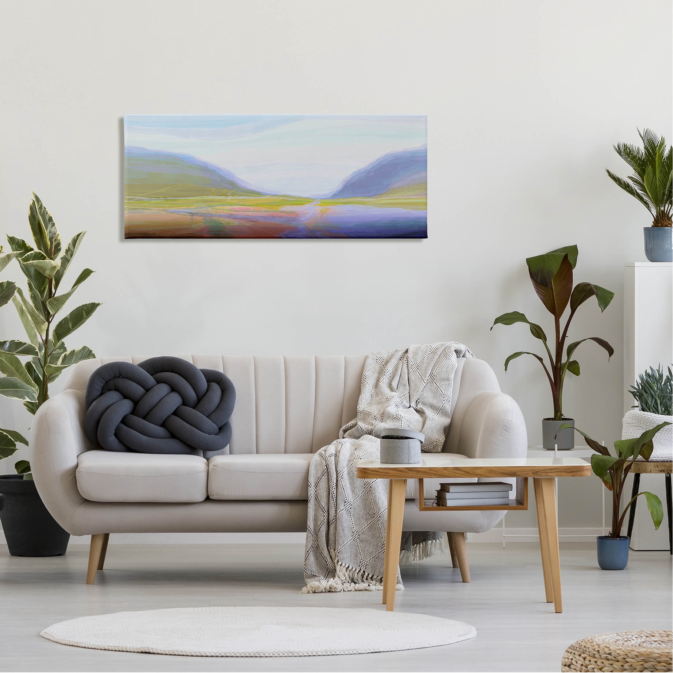 Soothing Abstract Nature Hills Landscape Abstract Graphic Art Gallery Wrapped Canvas Print Wall Art