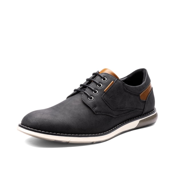 Zapatos Oxford Casual de Vestir para Hombre Bruno Marc en Negro Encerado Talla 10