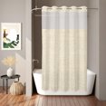 thumbnail image 2 of No Hook Shower Curtain, Cream Shower Curtains for Bathroom with See Through Top Window, Farmhouse Vintage Cream Solid Color Modern Waterproof & Washable Bath Curtain Small Stall 36"x78", 2 of 9