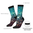 thumbnail image 4 of Gukieu Colorful Rainbow Glitter Print Contrast Color Mid-calf Socks, Sweat-wicking Athletic Socks, Unisex Clothing Accessories, 4 of 6