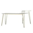 thumbnail image 4 of Pemberly Row Mid-Centruy L Desk with Riser in White and Gold, 4 of 10