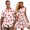 Pink, variant on Garronmavis Matching Outfits for Couples Polyester Vacation Mens Lightweight Shirts Blouse and Womens Sleeveless Dress Elastic Waistband Hippie Flower Beach Mini Dress