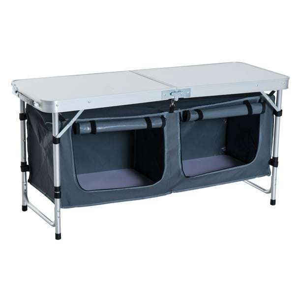 Outsunny 48 Aluminum Folding Camping Table With Carrying Handle