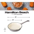 thumbnail image 5 of Hamilton Beach Enameled Cast Iron Fry Pan 10-Inch Gray, Cream Enamel coating, Skillet Pan For Stove top and Oven, Even Heat Distribution, Safe Up to 400 Degrees, Durable, 5 of 8