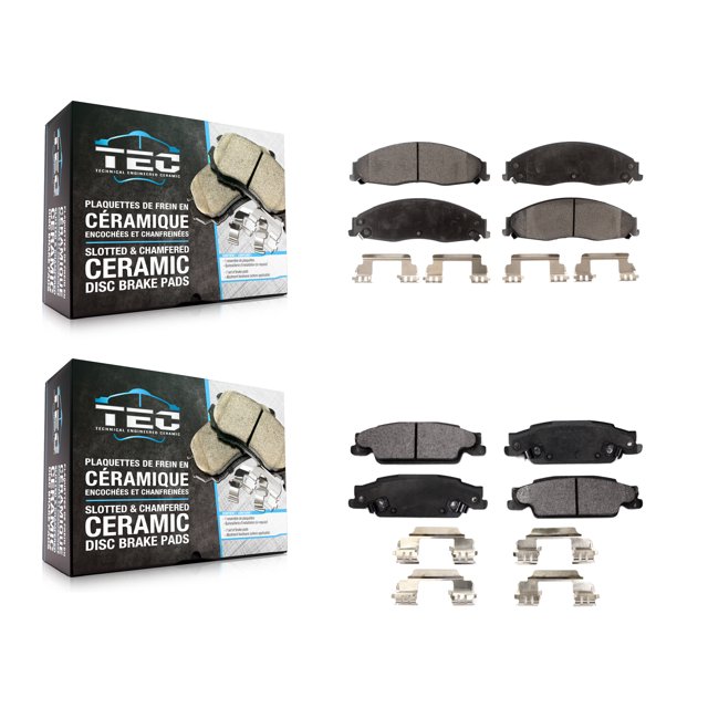 TEC Front Rear Ceramic Brake Pads Kit for Car Pontiac Grand Prix Cadillac CTS STS KTC-100480
