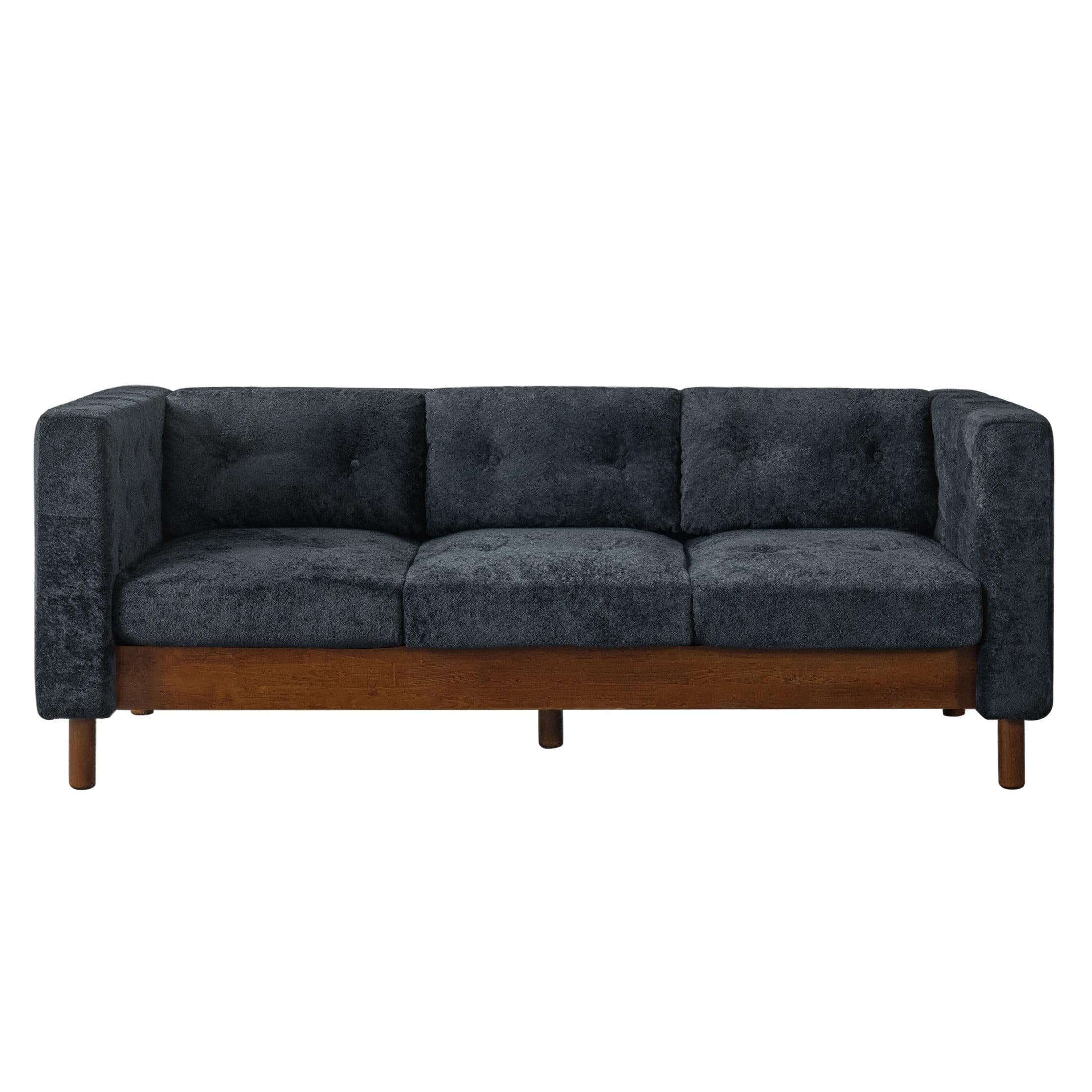 Christopher Knight Home 78" Modern Sofa with Chenille Upholstery, Tufted Pillow Back, 3 Seats, Blue