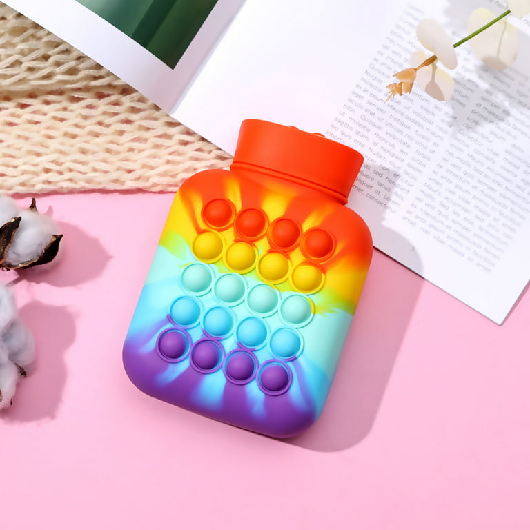 Gueuusu 500ml Portable Pop Hot Water Bottle Fidget Toys for Girls, Push Bubble Pop Hot Water Bottle Hand Warmer , Stress Relief Anxiety Pop Bag Sensory Fidget