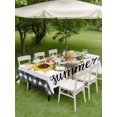 thumbnail image 4 of Outdoor Tablecloth with Umbrella Hole for Patio/Picnic/Party/Camping, Sunflowers Rose Waterproof Table Cloth Rectangle Table Cover Washable, Summer Botanical Eucalyptus Leaves Plaid (60"x 84"), 4 of 8