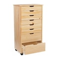 thumbnail image 6 of Linon Ansley 8-Drawer Rolling Utility Cart, Natural, 6 of 25