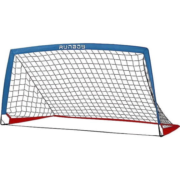 RUNBOW Portable 6x4 ft Kids Soccer Goal for Backyard Practice, Includes Carry Bag
