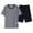 Grey, variant on GDREDA Men Pajamas Men's Pajama Set Mens Striped Set For Men Classic Short Sleeve Sleepwear For Loose Casual Pyjamas Men's Pajama & Loungewear Black,XXXL
