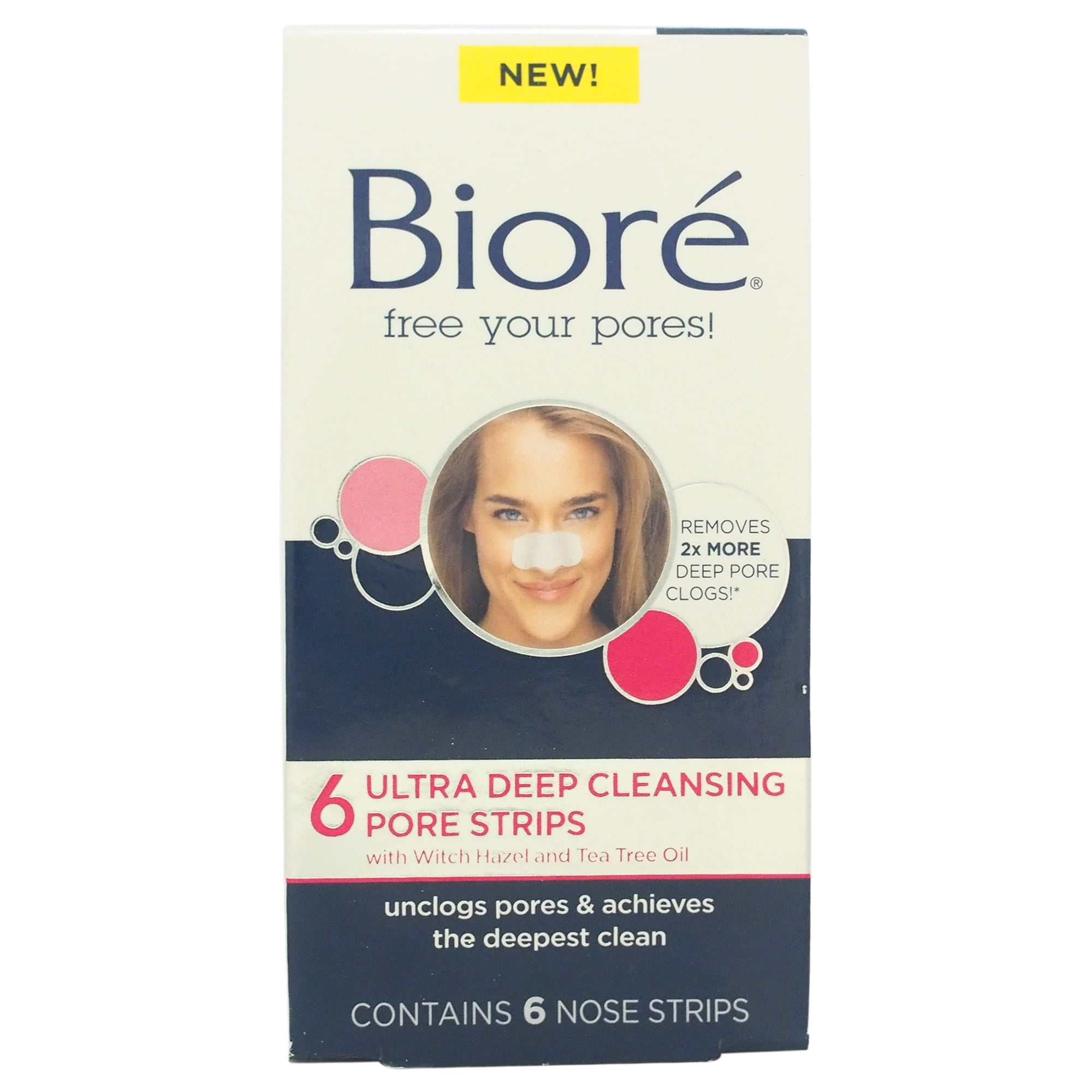 Ultra Deep Cleansing Pore Strips by Biore for Unisex 6 Pc Pore Strips