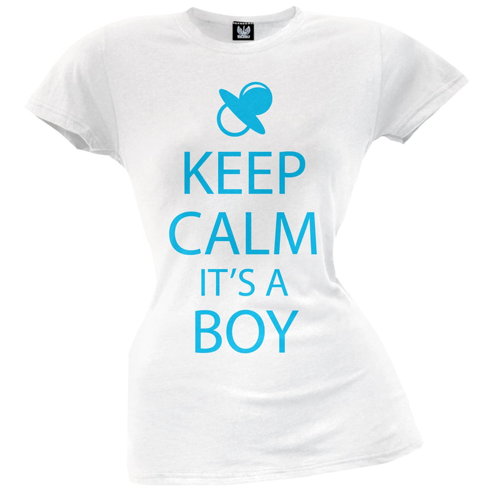 Keep Calm Its A Boy Juniors T-Shirt - Medium - Walmart.com