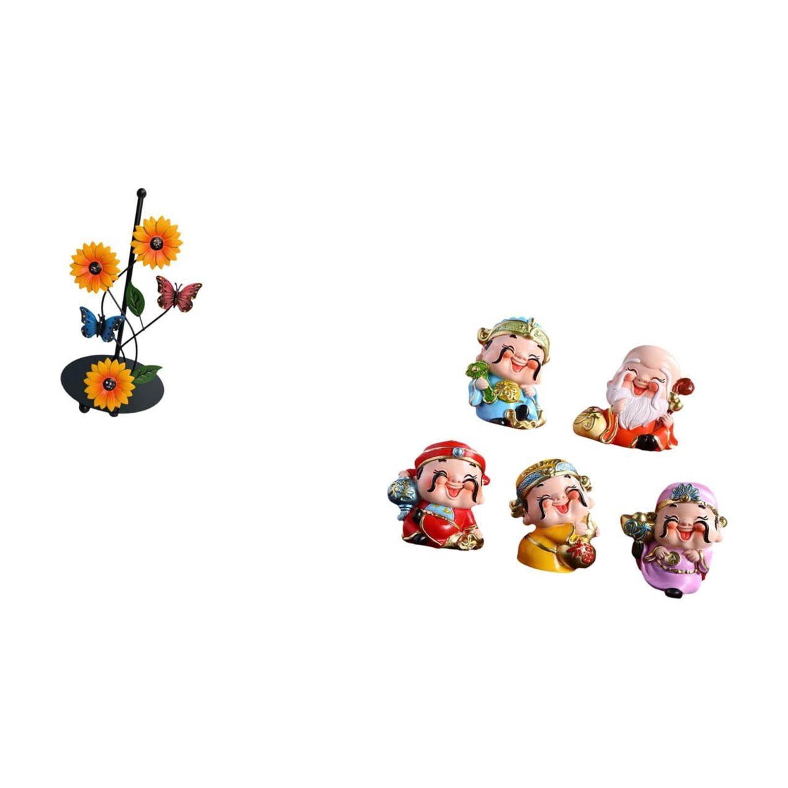 Fiocias Toilet Paper Holder Paper Towel Holder Countertop Desktop Figurine Cartoon God of Fortune Figurine Feng Shui Gift Cute God of Wealthy Statue