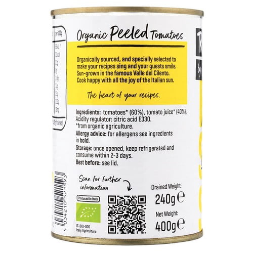 Realfoods Organic Peeled Tomatoes 400g, British Import (Pack of 3)