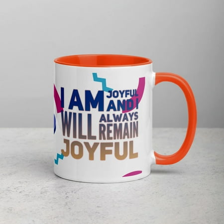 

GloWell Designs - Mug with Color Inside - Affirmation Quote - I Am Joyful