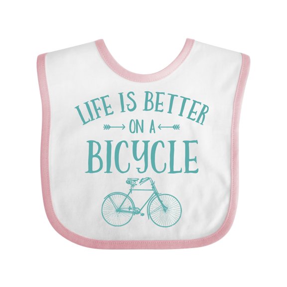 Inktastic Life's Better on a Bicycle Girls Baby Bib