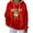Red, variant on Womens Hoodies Resist Frog Polka Dot Print Drawstring Long Sleeve Sweatshirts Lightweight Casual Loose Fit Tops with Pocket