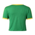 thumbnail image 3 of Trendfront Womens Brasil Graphic Crop Top Y2K Baby Tee Contrast Fitted Football Fan Match Day Crewneck Stadium Chic Going Out Streetwear Team Spirit Tops, 3 of 4
