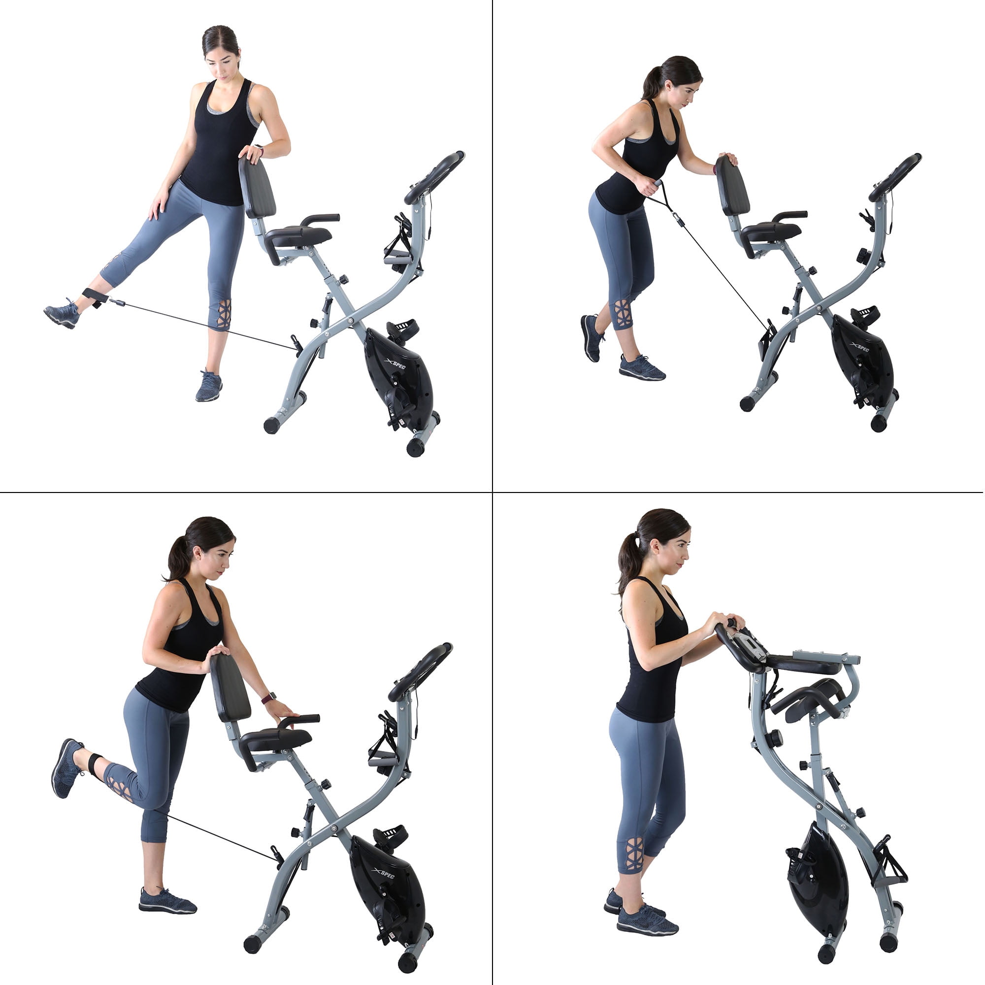 xspec upgraded dual recumbent foldable exercise bike