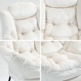 thumbnail image 5 of Velvet Large Lazy Chair, Accent Reading Chair, Cozy Lounge Chair with Armrest, Leisure Sofa Chair for Living Room, Bedroom, Dorm, Beige, 5 of 9